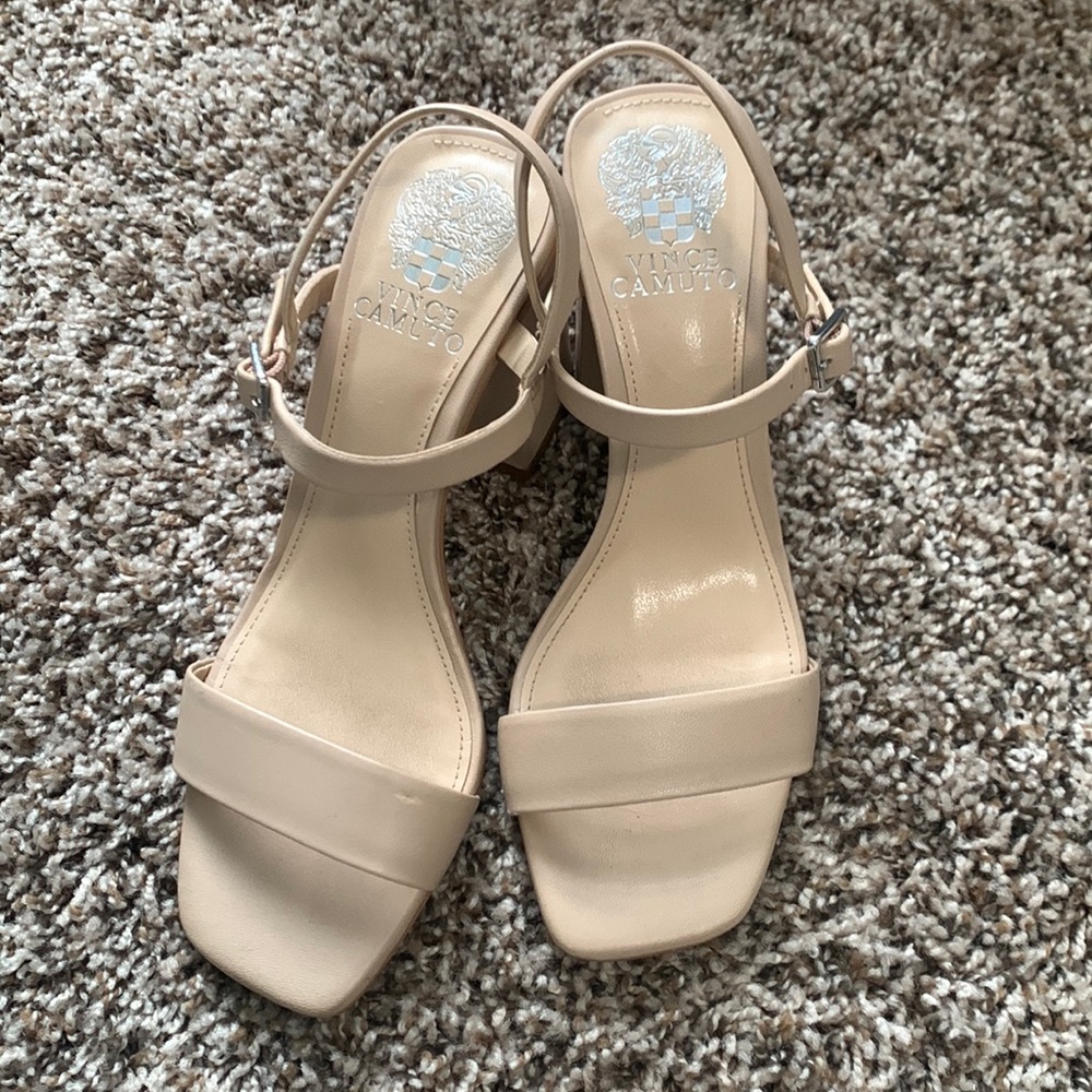 Vince Camuto Nude Block Heel